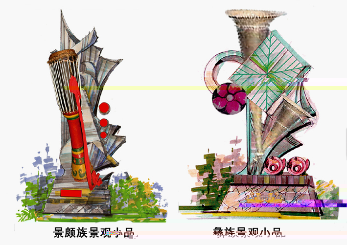 傣族、布朗族景觀小品雕塑設計